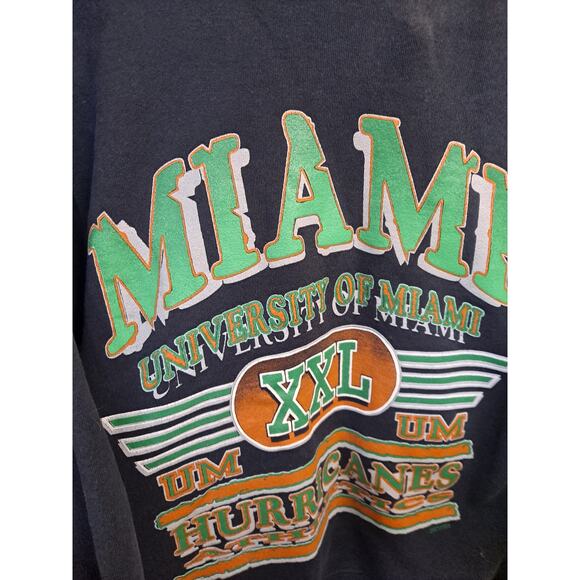 VTG Collegiate Colors Mens Navy University of Miami Sweatshirt Size M - Picture 3 of 6
